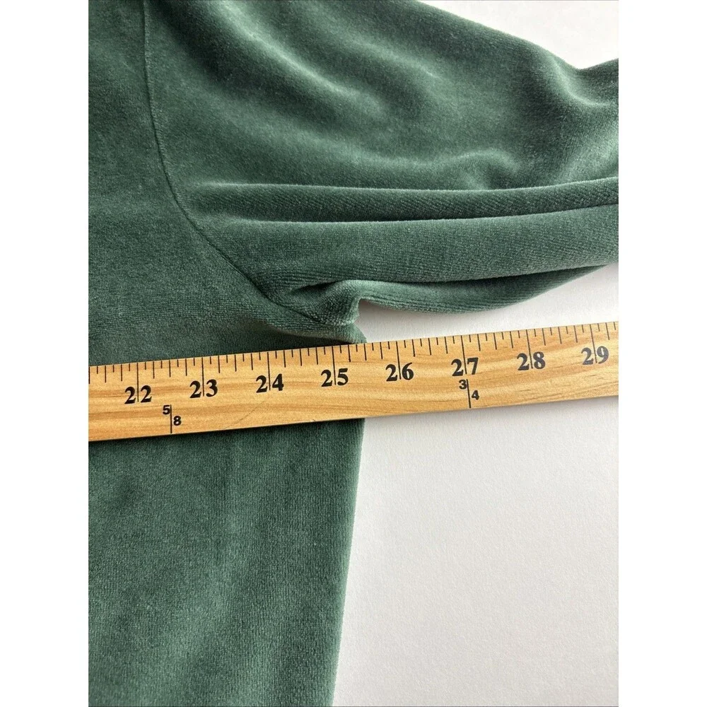 Mountain Lake Womens Jacket Adult Size 2X Green Velour Zipper Long Sleeve Pocket